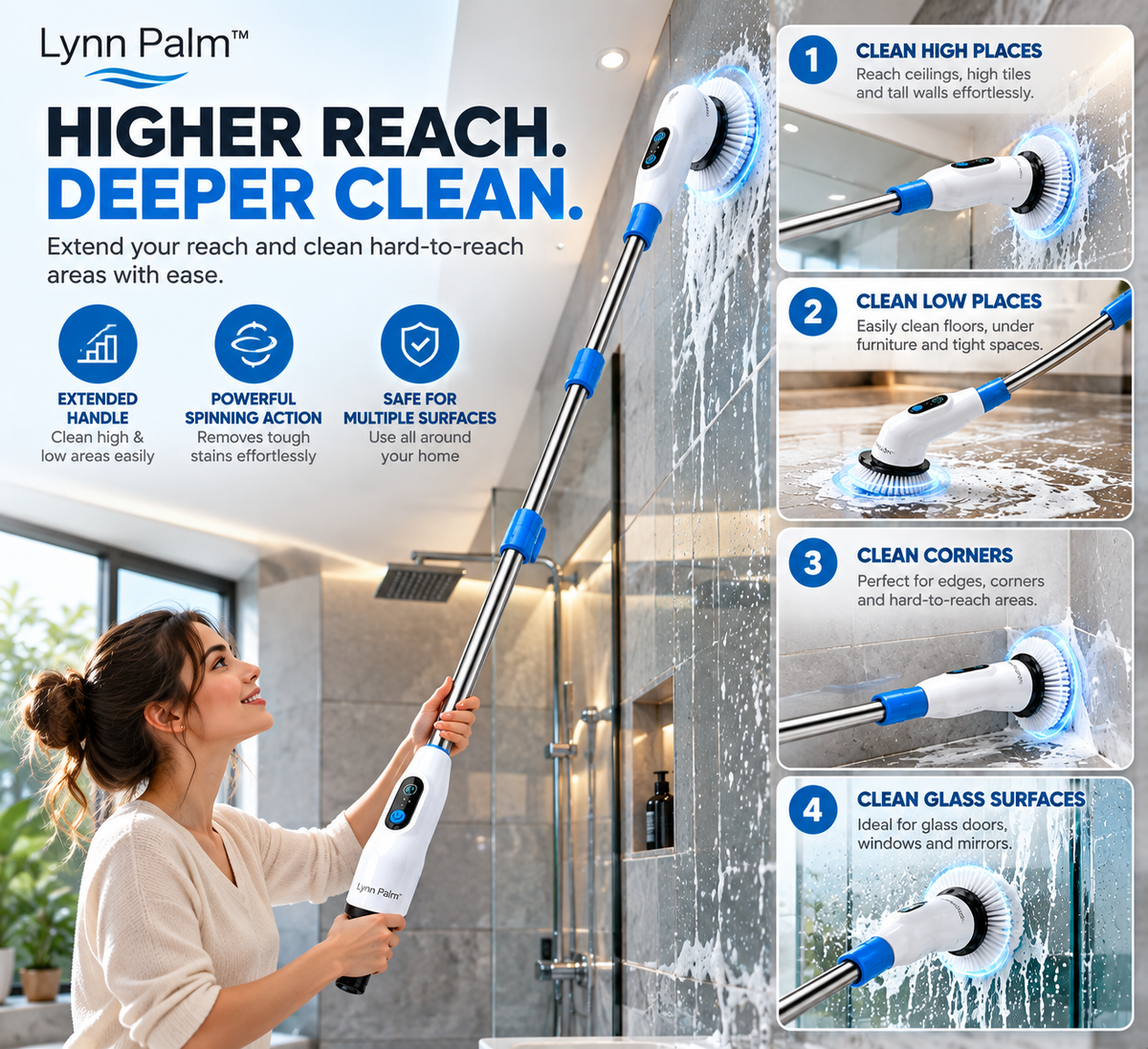 3-in-1 Electric Spin Scrubber Lynn Palm™