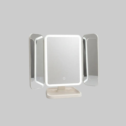 LED Desktop Makeup Mirror — Foldable Lighted Vanity Mirror