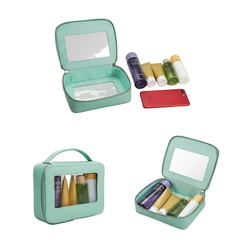 Clear Travel Cosmetic Bag — Portable Makeup Organiser Case