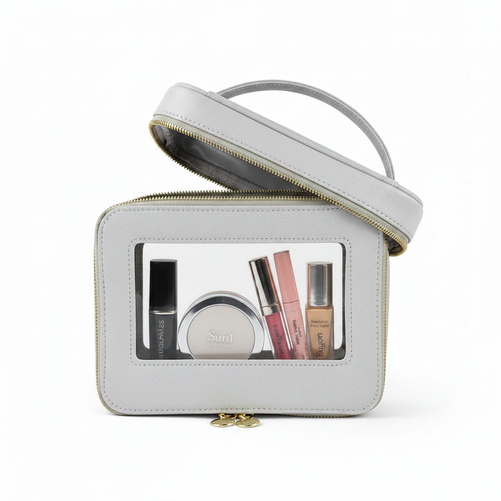 Clear Travel Cosmetic Bag — Portable Makeup Organiser Case