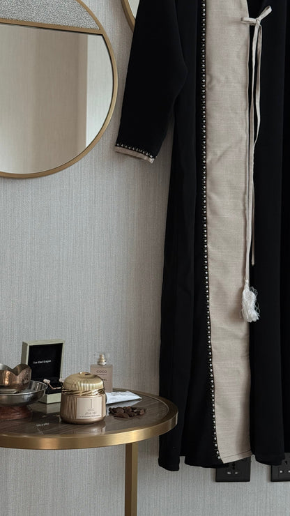 Black Contrast-Edge Abaya