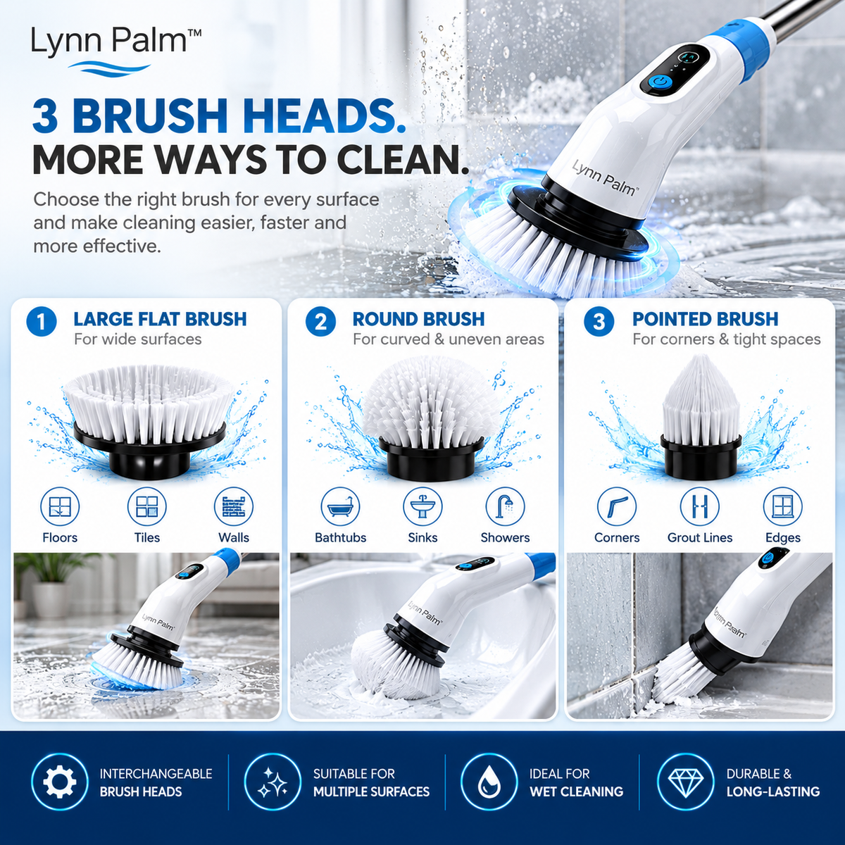 3-in-1 Electric Spin Scrubber Lynn Palm™