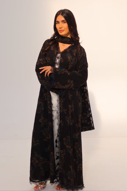 Sheer Patterned Abaya