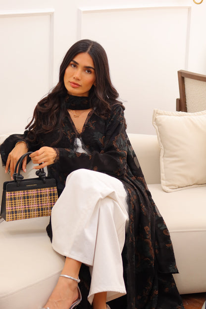 Sheer Patterned Abaya