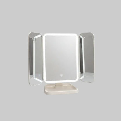 LED Desktop Makeup Mirror — Foldable Lighted Vanity Mirror