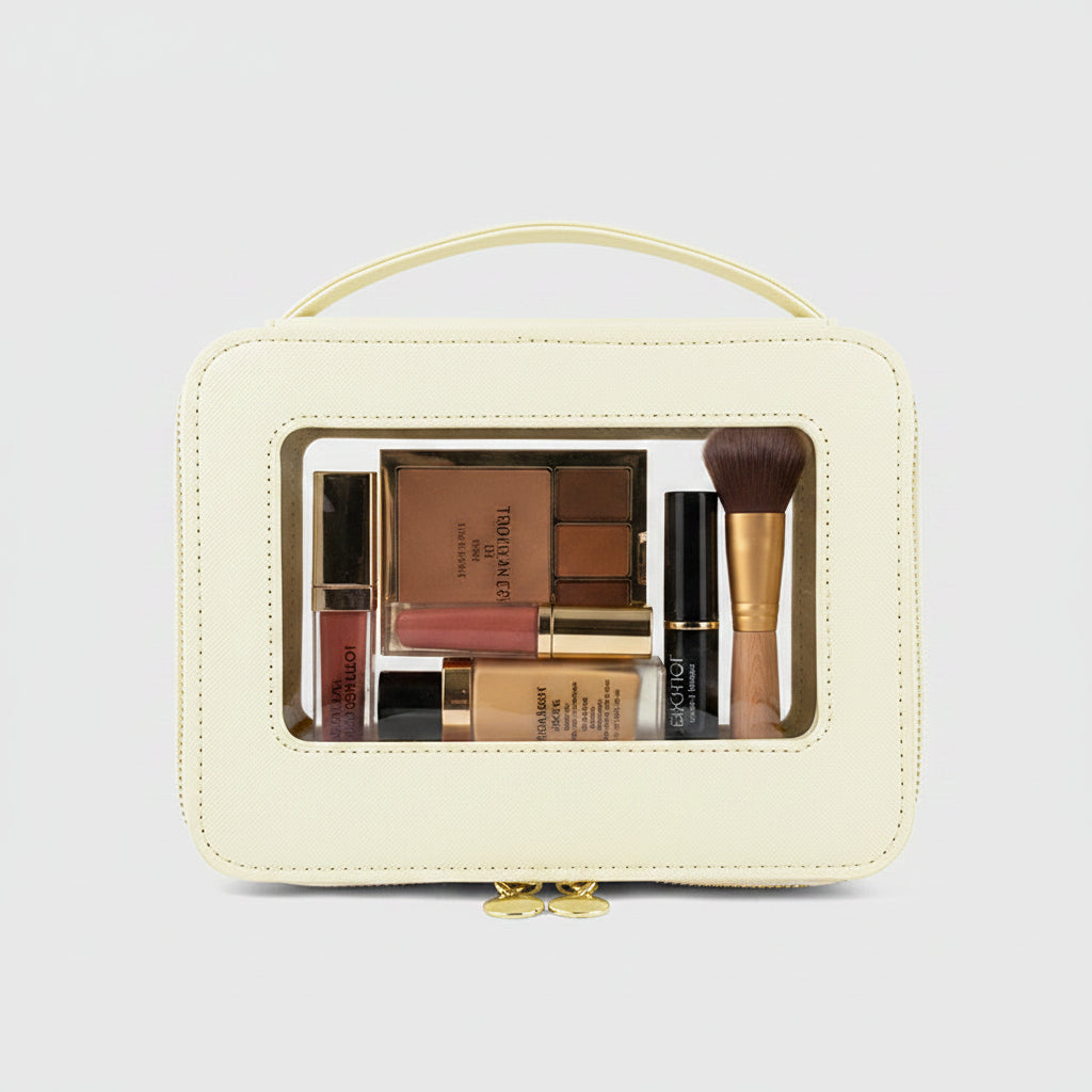 Clear Travel Cosmetic Bag — Portable Makeup Organiser Case