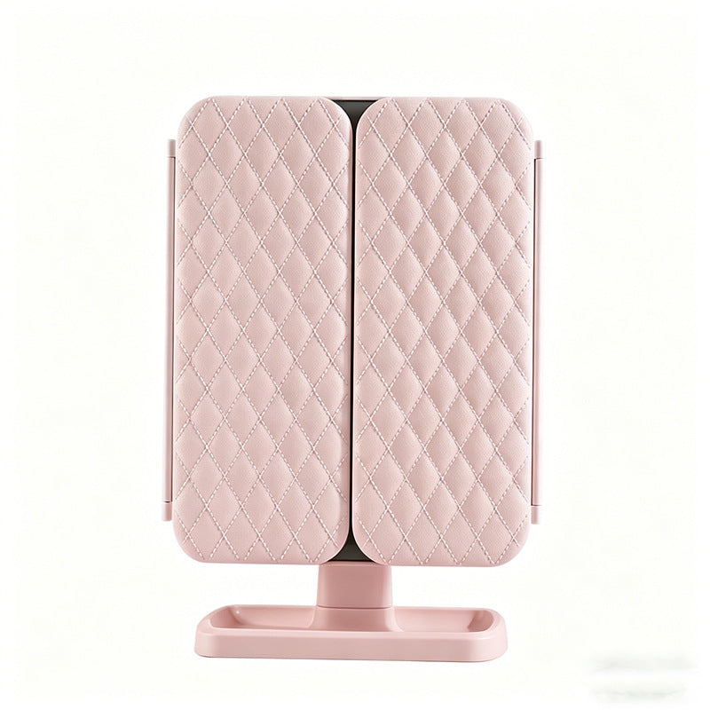 LED Desktop Makeup Mirror — Foldable Lighted Vanity Mirror